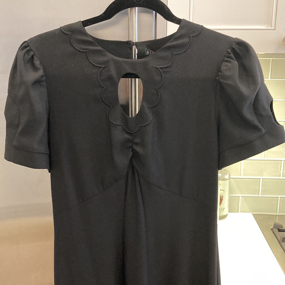 Alexa Chung Scallop Panelled black crepe maxi dress with cutouts NWT US size 6 - Picture 4 of 15